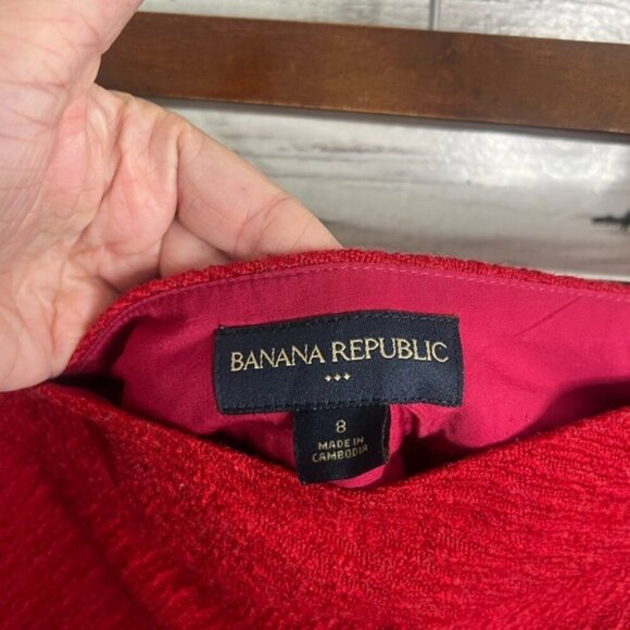 Banana republic red wool blend mini skirt size 8 - Picture 4 of 7